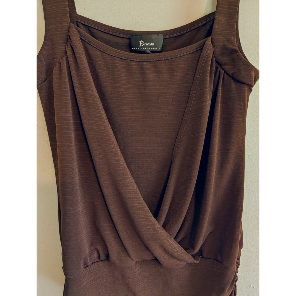 Vintage Y2K 90s Wrap Top Size S Romantic Sexy Chocolate Brown B Wear Byer Cali - Picture 5 of 12